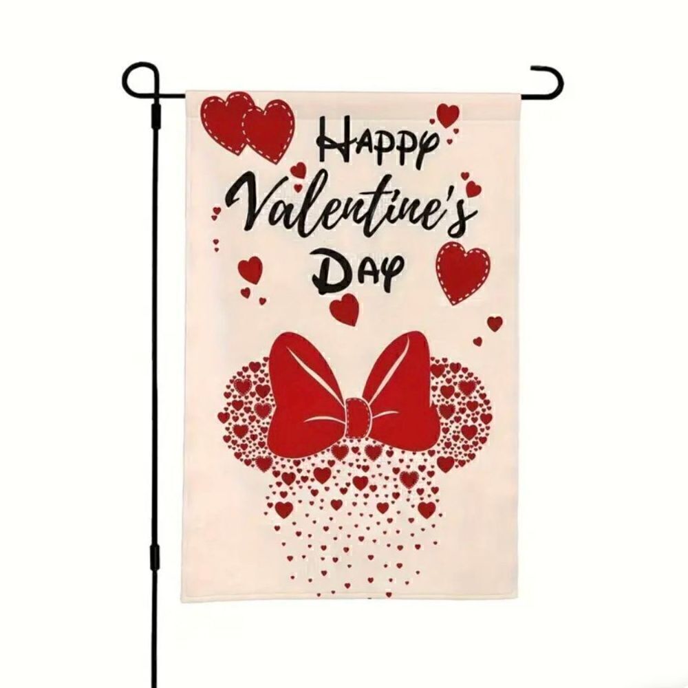 Happy Valentine Mouse Garden Flag Double Sided With Hearts Farmhouse New Decor